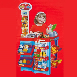 ست سوپر مارکت خارجی با چرخ دستی Supermarket set with trolley -اسباب بازی